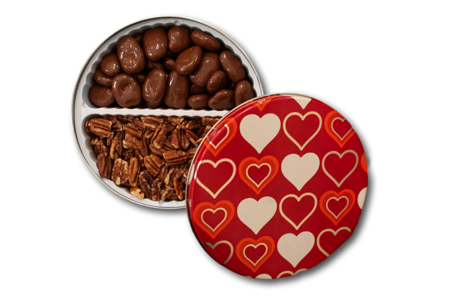 Valentine's Assorted Pecan Gift Tin 2 Flavor Options - Image 3