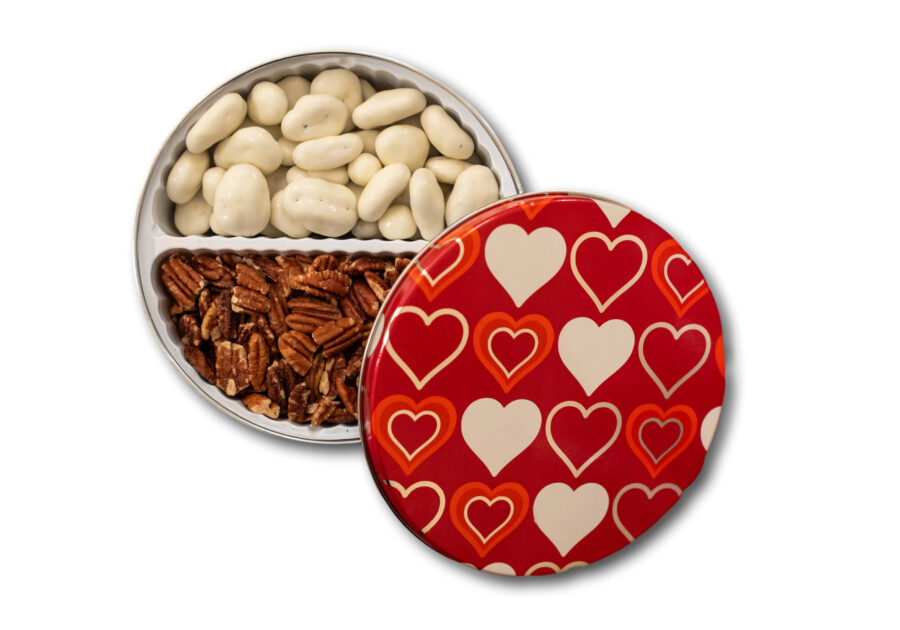 Valentine's Assorted Pecan Gift Tin 2 Flavor Options